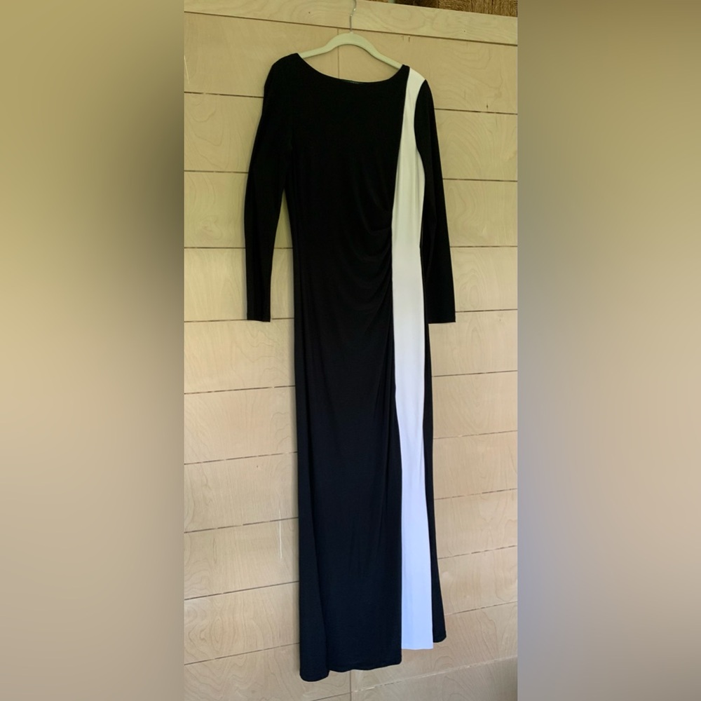 Lauren Ralph Lauren Black and White Long Sleeve Dress